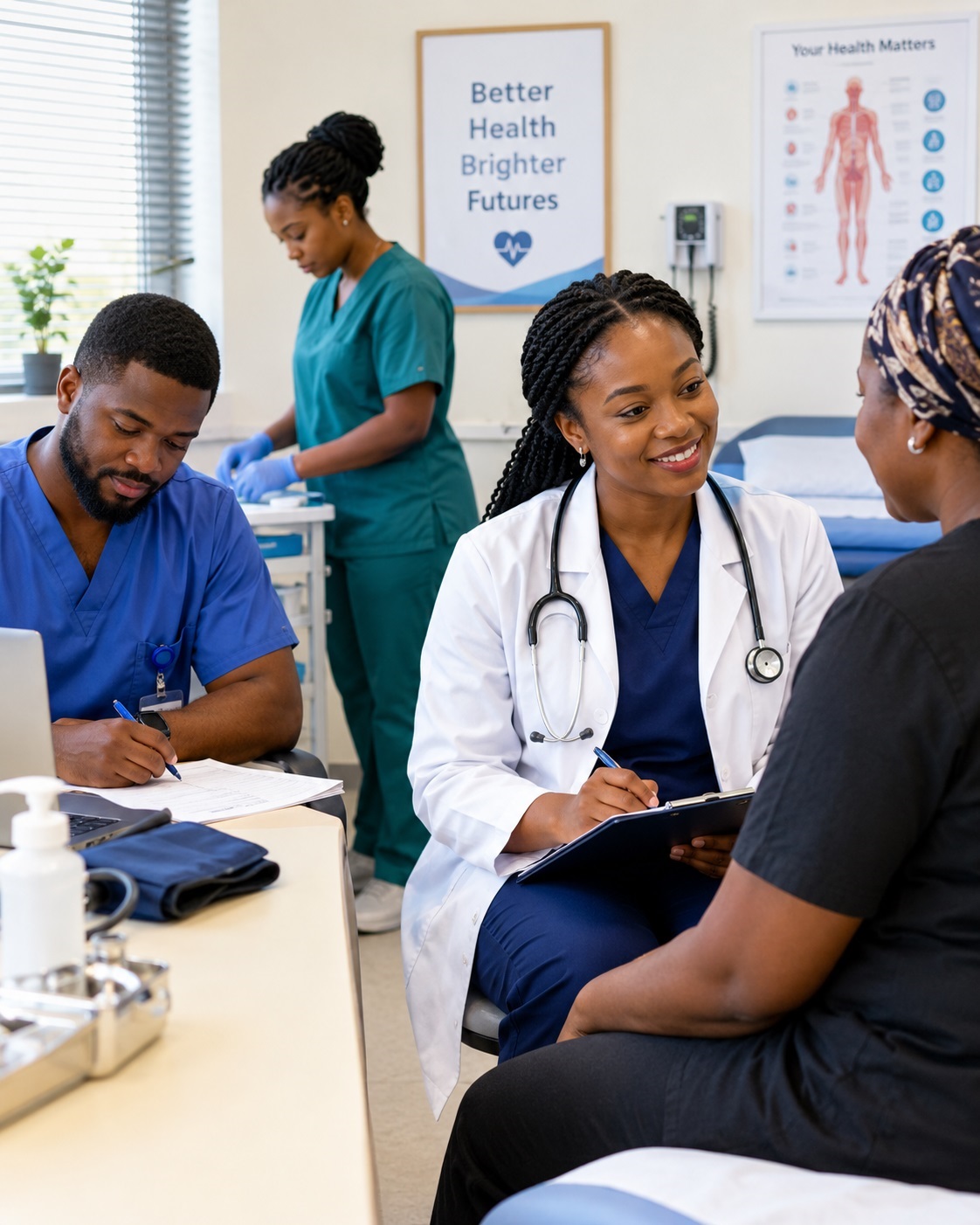 Healthcare team at work in a clinic