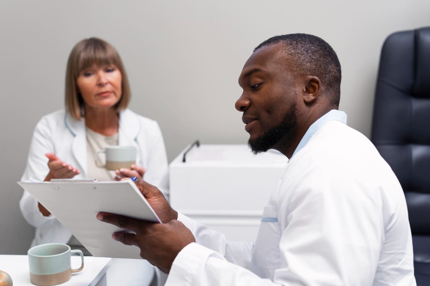 Reviewing assessment findings with a facility manager